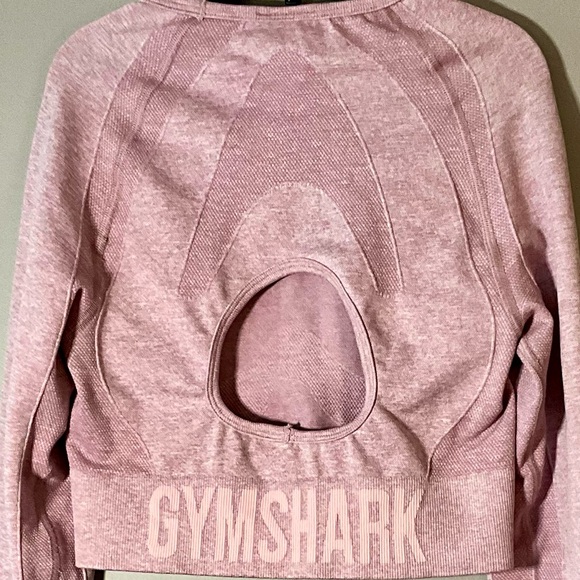 GYMSHARK Pink Flex Sports Long Sleeved Crop Top Size Small - Picture 6 of 7